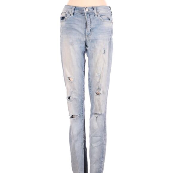 GAP resolution slim straight distressed destroyed light wash blue jeans size 26 - Picture 1 of 13